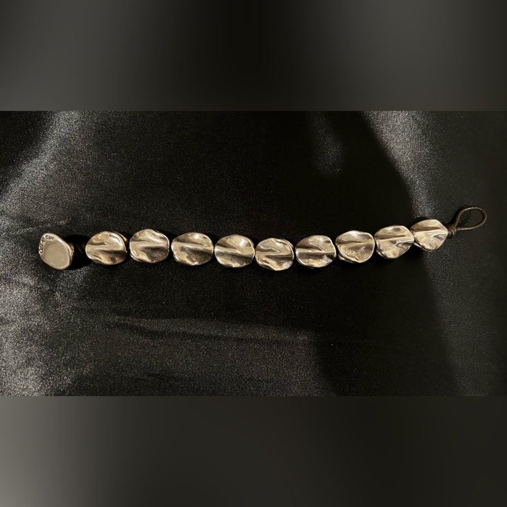Uno de 50 Sculpted Silver Link Bracelet | Modern Designer Statement